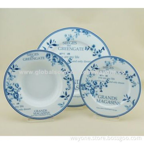 18-piece Ceramic Dinnerware Set, Rose Design, Square Shape, Food and Dishwasher Safe, Lead-free
